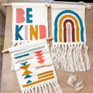 3pcs New Colorful Tuft Kids Boho Room Woven Wall Hangings